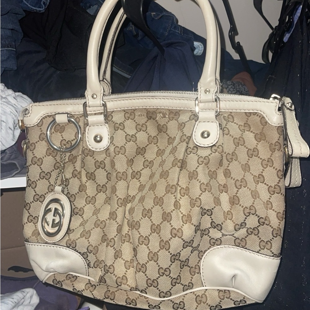 Gucci Beige and Cream Tote Bag